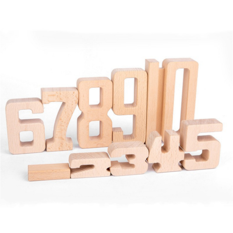 Wooden Number Blocks 1-10 - Math Learning Toys for Kids
