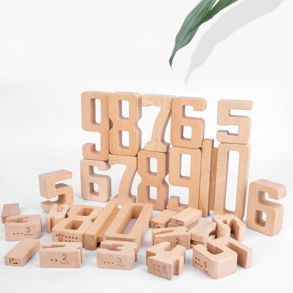 Digital Building Blocks (2) Wooden Number Building Blocks Large Digit Blocks 1-10