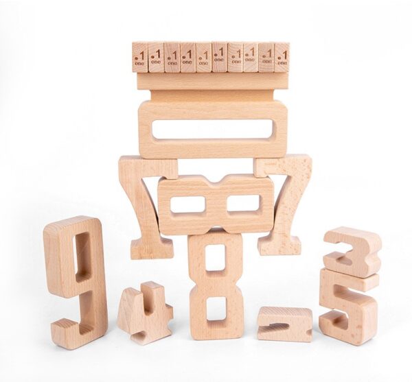 Digital Building Blocks (6) Wooden Number Building Blocks Large Digit Blocks 1-10