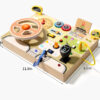 Montessori Wooden Busy Board Car Sensory Toy Steering Wheel Toy