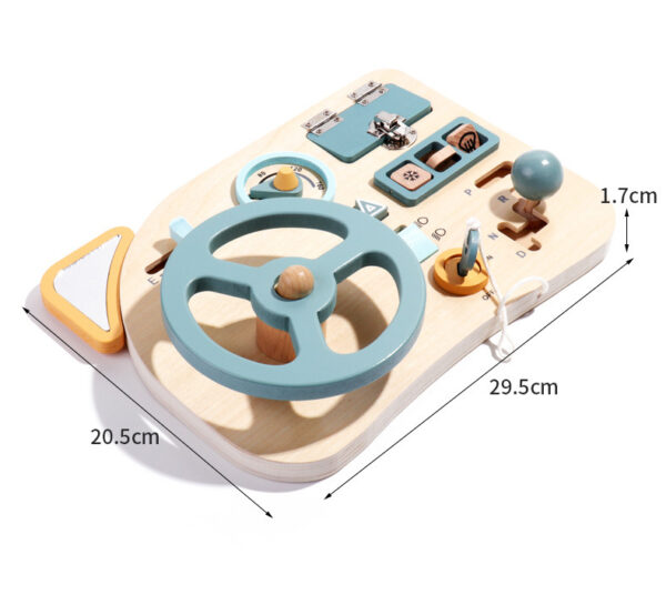Car Driving Busy Board (1) Montessori Steering Wheel Kids Wooden Sensory Activity Board Car Driving Busy Board