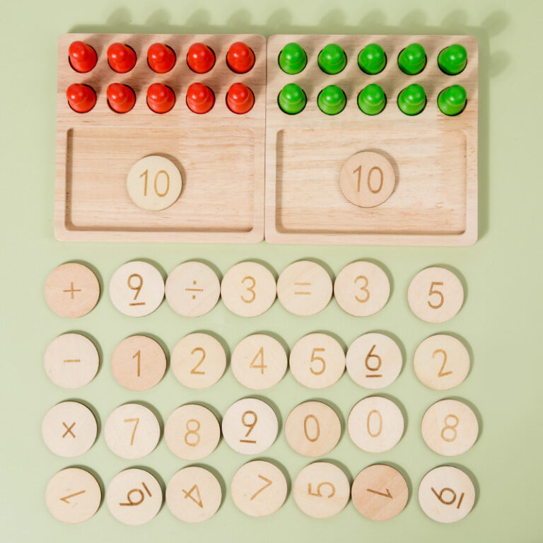 Wooden Math Counters | Hands-On Counting Toys for Kids Learning