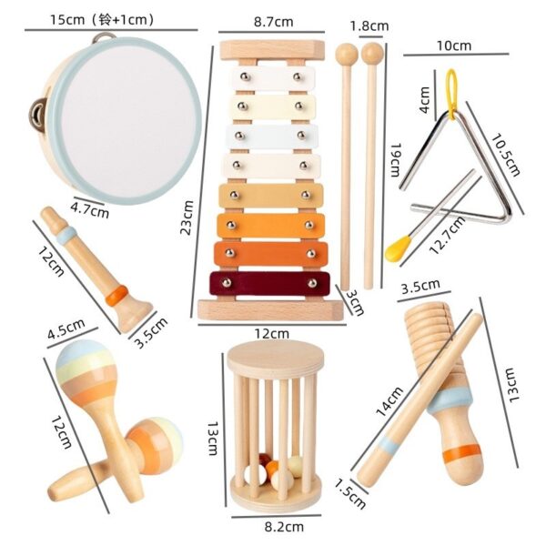 Wooden Toys Percussion Montessori Musical Instrument Set