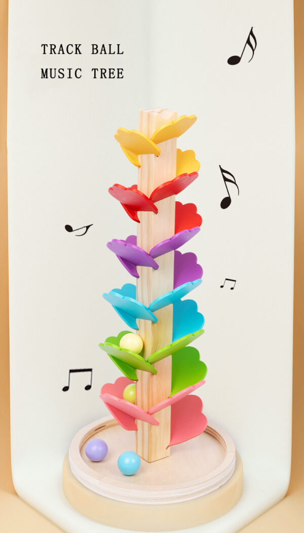 Wooden Marble Run Rainbow Musical Tree Toy