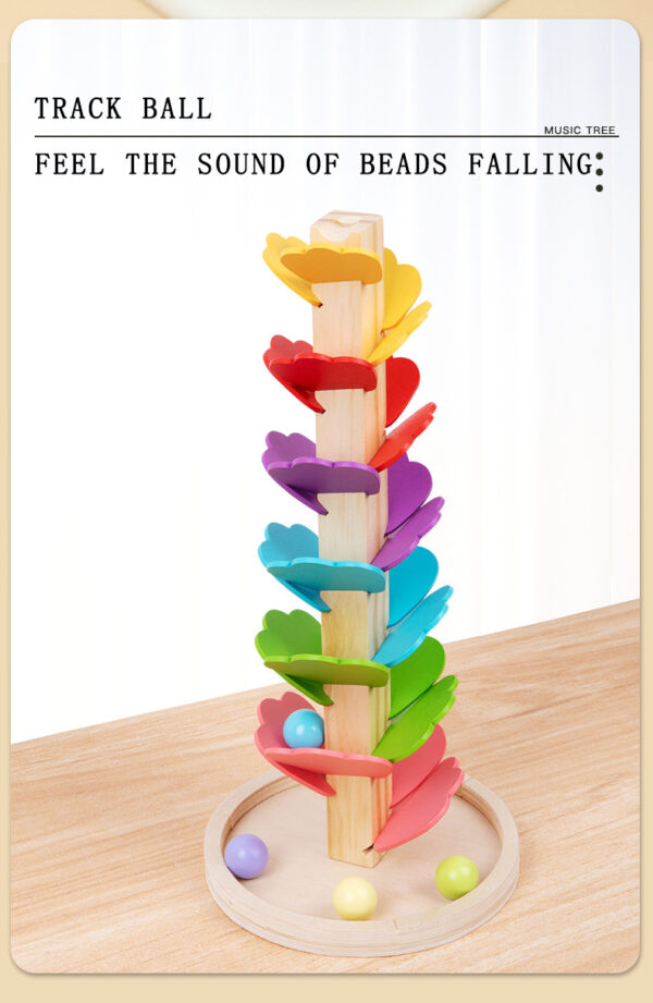 Wooden Marble Run Rainbow Musical Tree Toy