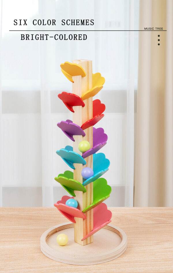 Wooden Marble Run Rainbow Musical Tree Toy