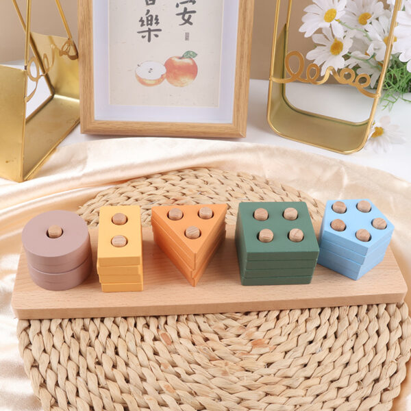 Montessori Toys Shape Sorter Wooden Toys Learning Educational Sensroy Stacking Toddler Puzzles