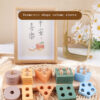 Montessori Toys Shape Sorter Wooden Toys Learning Educational Sensroy Stacking Toddler Puzzles
