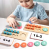 Wooden Addition And Subtraction Number Counting Math Game Ten Frame Math Set