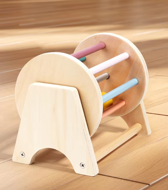 Wooden Toddler Rolling Drum