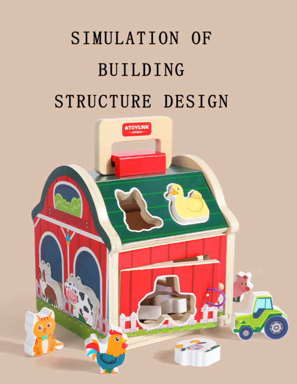 22 Montessori Wooden Farm Shape Matching Sorting Toys