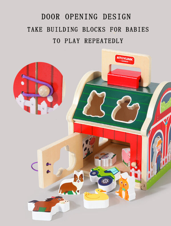 66 Montessori Wooden Farm Shape Matching Sorting Toys