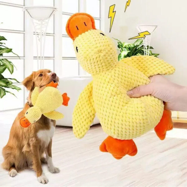 Little Yellow Duck Pet Toy – Making Sounds, Durable, Bite-Resistant, Teeth-Rubbing, Stress-Relieving Device – Dog Fur Rolly-Poloy for Sleeping Companion