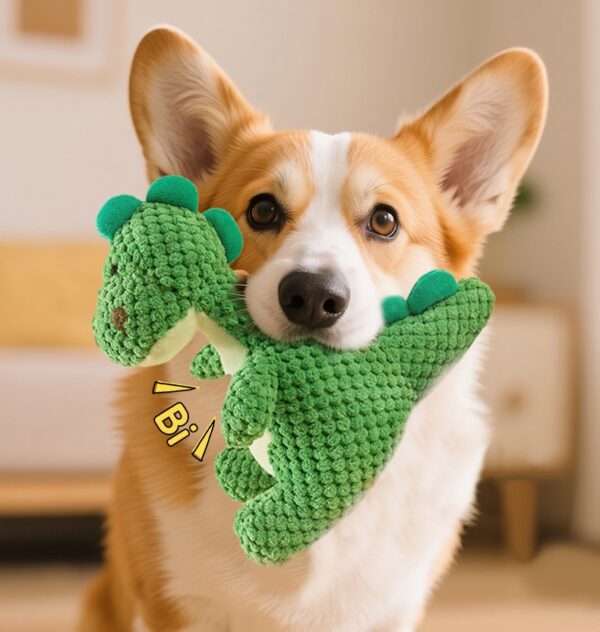 Squeaky Dog Toys (4) Squeaky Dog Toys Plush Dinosaur Chew Toy for Aggressive Chewers, Puppy Teething Training Boredom Release Beach Park Yard Adventures