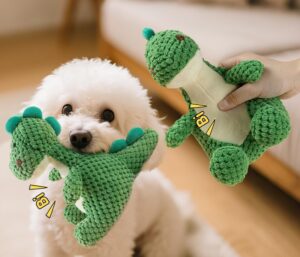 Squeaky Dog Toys (5) Squeaky Dog Toys Plush Dinosaur Chew Toy for Aggressive Chewers, Puppy Teething Training Boredom Release Beach Park Yard Adventures